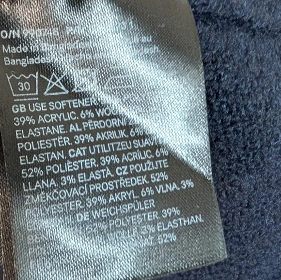 H&M Divided Knitwear Dark Navy Blue Collar Short Sleeve Cardigan Sweater - Picture 4 of 6